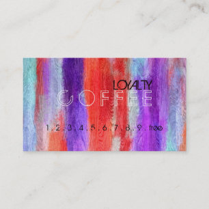 Loyalty Coffee Punch Farbiges modernes Holz #33 Treuekarte