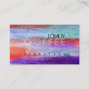 Loyalty Coffee Punch Farbiges modernes Holz #36 Treuekarte