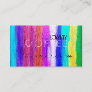 Loyalty Coffee Punch Farbiges modernes Holz #44 Treuekarte