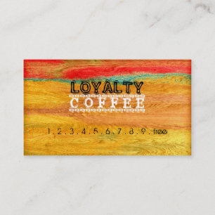 Loyalty Coffee Punch Farbiges modernes Holz #8 Treuekarte