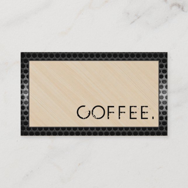 Loyalty Coffee Punch Holz Look Moderner Metal #12 Treuekarte (Vorderseite)