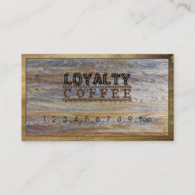 Loyalty Coffee Punch Modern Wood Grain #12 Treuekarte (Vorderseite)