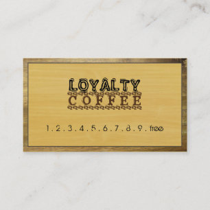 Loyalty Coffee Punch Modernes Gold Wood #5 Treuekarte
