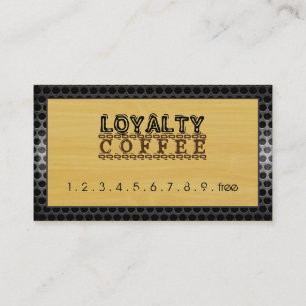 Loyalty Coffee Punch Modernes Gold Wood #7 Treuekarte