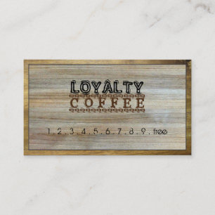 Loyalty Coffee Punch Modernes Holz #5 Treuekarte