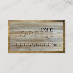 Loyalty Coffee Punch Modernes Holz #6 Treuekarte