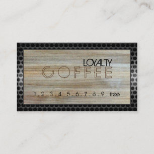 Loyalty Coffee Punch Modernes Holz #8 Treuekarte