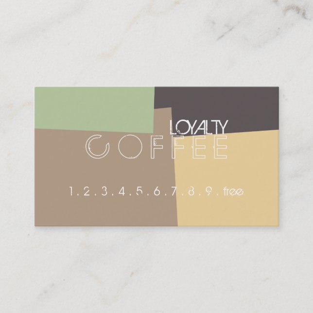 Loyalty Coffee Punch Retro Farbmuster #20 Treuekarte (Vorderseite)