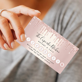 Loyalty Cupcake Bäckerei Koch Rose Gold Glitzer Tr Visitenkarte