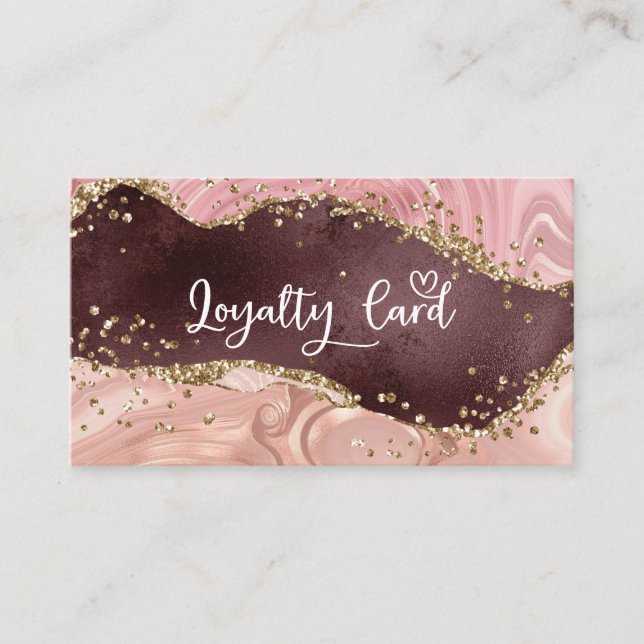 Loyalty Glitzer Card 5 Nails Lashes Business Card Visitenkarte (Vorderseite)