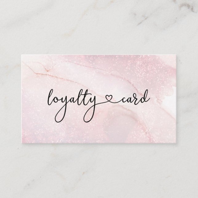 Loyalty Glitzer Card 5 Nails Lashes Visitenkarte (Vorderseite)