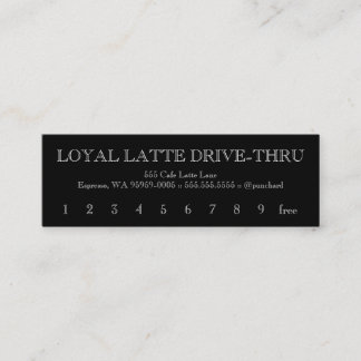 Loyalty Latte Drive-Thru Caslon Open Treuekarte
