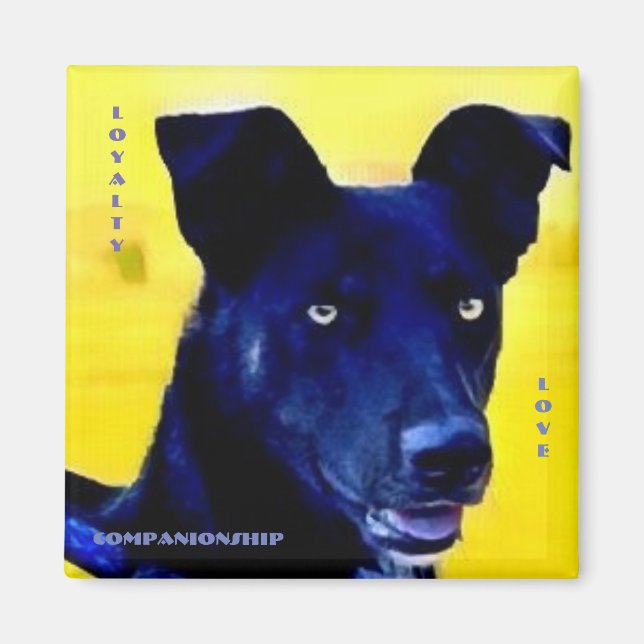 Loyalty Liebe Dog Face Magnet (Vorne)