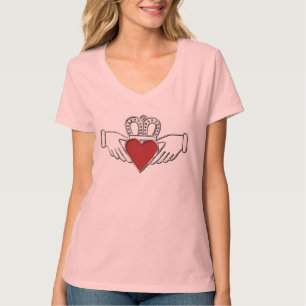 Loyalty Liebe Freundschaft Claddagh V-Neck T - Shi T-Shirt