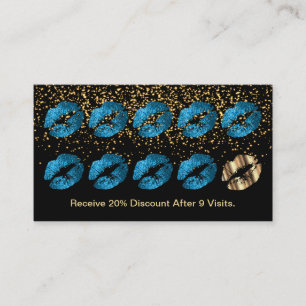 Loyalty Punch Card - Türkisblauer Glitzer Treuekarte