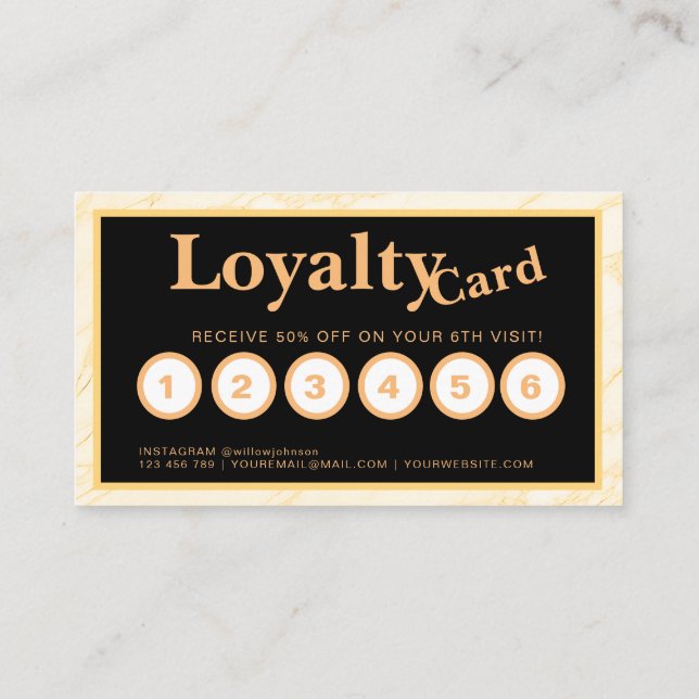 Loyaly Card Chic Makeup Artist Hair Salon Visitenkarte (Rückseite)