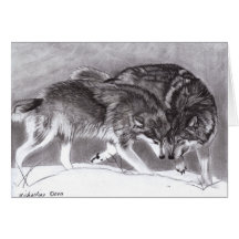 Loyauté - Loups dans la neige carte de voeux