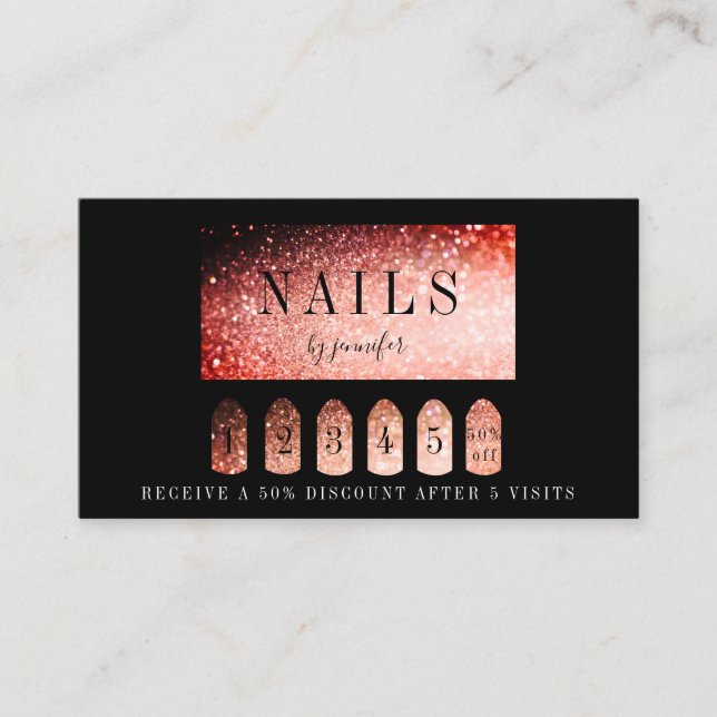 LoyŌ 5 Nails Artist Silver Orange Visitenkarte (Vorderseite)