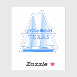 Loyola Beach Coastal Nautical Segelschiff Aufkleber