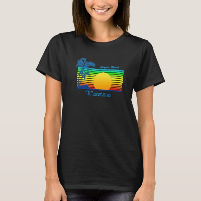 Loyola Beach Texas Retro Tropical Beach Sunset T-Shirt (Vorderseite)