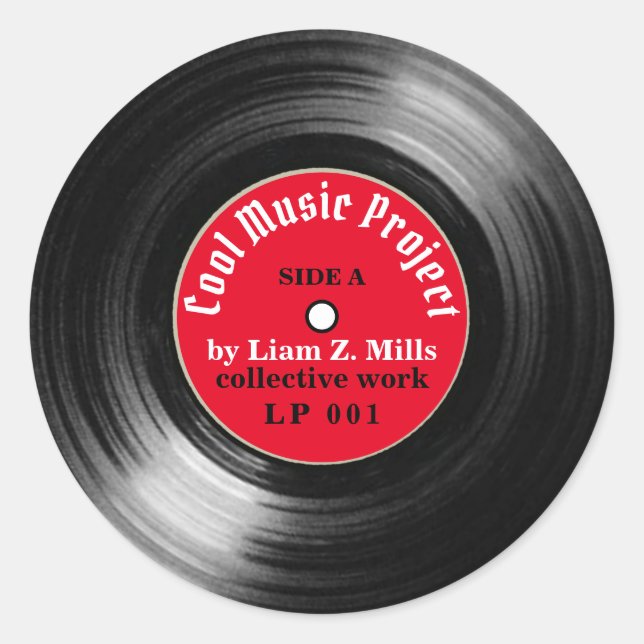 LP fördern Ihre Musikarbeit Klassischer Rundaufkle Runder Aufkleber (Vorderseite)