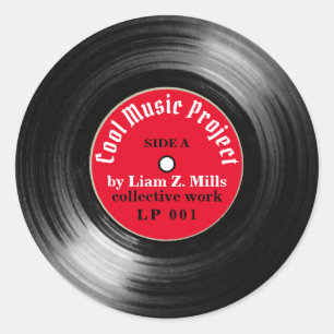 LP fördern Ihre Musikarbeit Klassischer Rundaufkle Runder Aufkleber