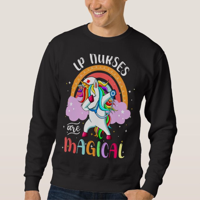 lp Nurses Rn Nursing Magical Unicorn Regenbogen Sweatshirt (Vorderseite)