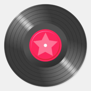 LP Record02 Runder Aufkleber