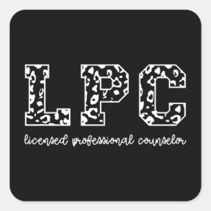 LPC lizenzierter Beruflicher Counselor Leopard Pri Quadratischer Aufkleber