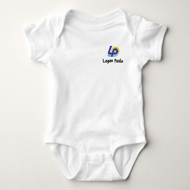 lplogo, Logan-Pools Baby Strampler (Vorderseite)
