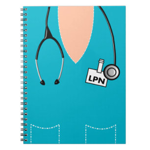 LPN Infirmière Carnet Scrub Top Design bleu