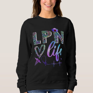 LPN Leben mit Herz-Leopard-Muster Sweatshirt