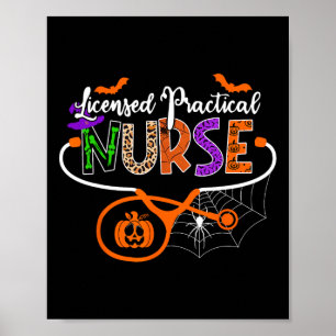 Lpn Licensed Practical Nurse Halloween-Stethoskop Poster