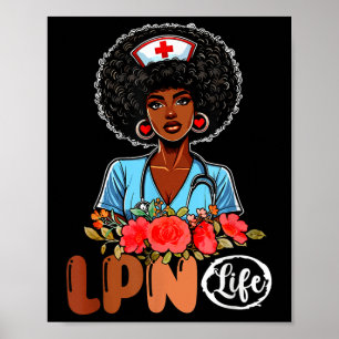 Lpn Life Costume Nurse Proud Black History Monte A Poster