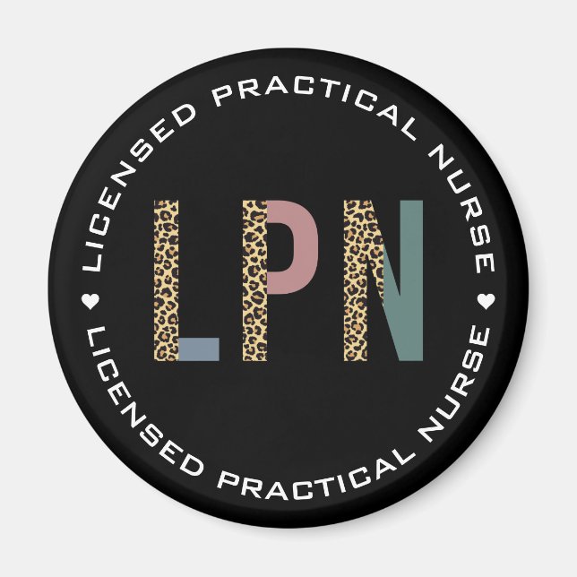 LPN Lizenzierte, praktische Krankenschwester Leopa Magnet (Vorne)