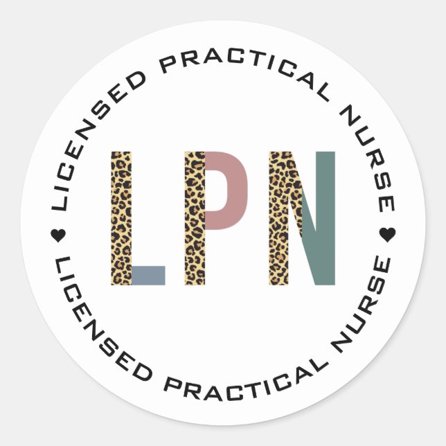 LPN Lizenzierte Typografie für Leoparden Runder Aufkleber (Vorderseite)