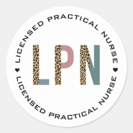 LPN Lizenzierte Typografie für Leoparden Runder Aufkleber
