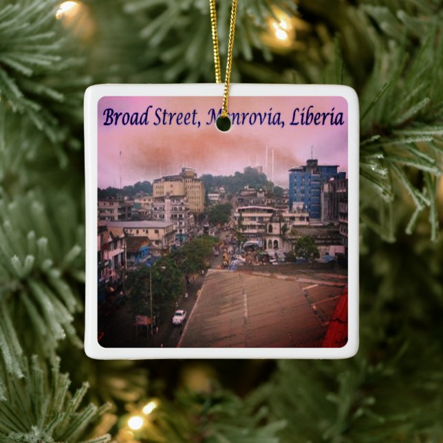 LR007 MONROVIA, Broad Street, Liberia, Keramikornament (Baum)