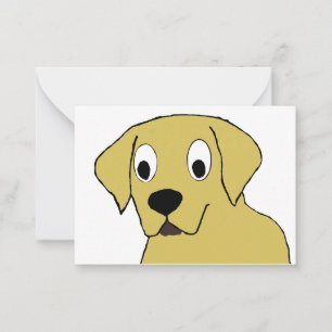 LR gelbe Labrador Cartoon Mitteilungskarte
