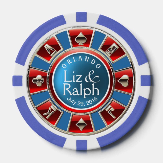 LR Las Vegas Casino | Monaco blau Pokerchips (Vorderseite)