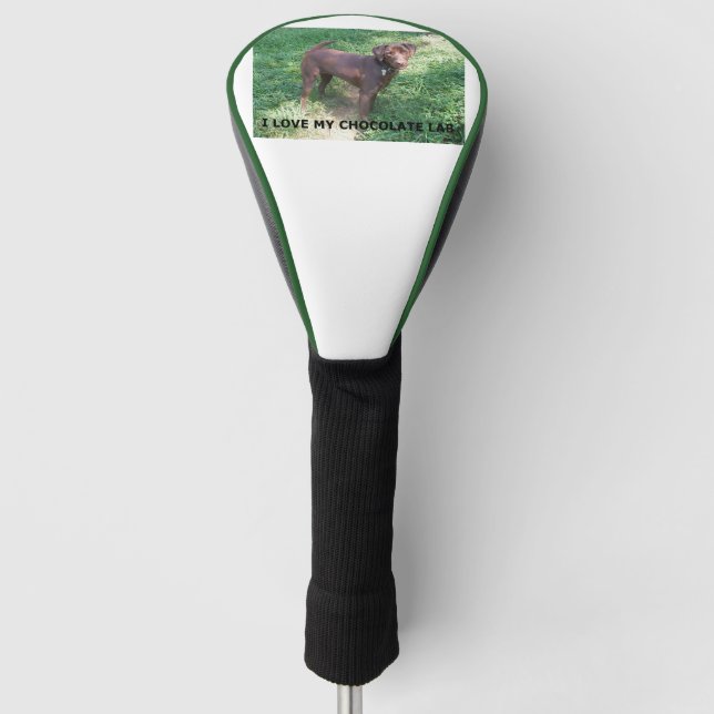 LR Schokolade Labrador Liebe mit Bild Golf Headcover (Vorderseite)
