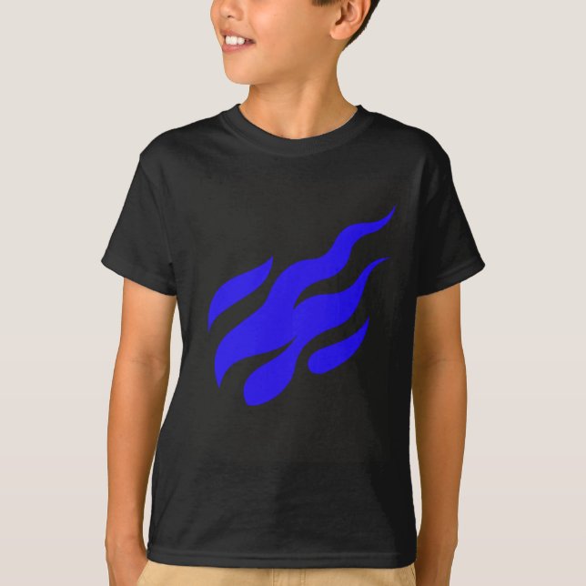 L's Blue Flamme T-Shirt (Vorderseite)