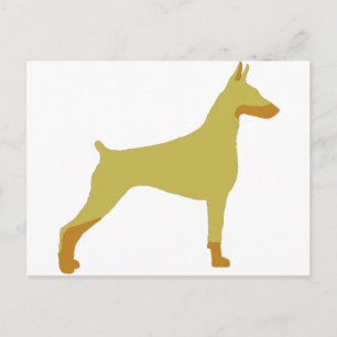 LS Doberman Pinscher fade and rust silo Postkarte