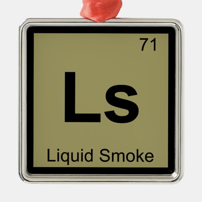 Ls - Periodisches Tabellensymbol für flüssige Rauc Ornament Aus Metall (Vorne)
