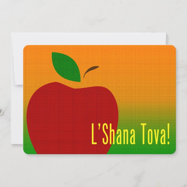 L'Shana Tova Apfel Einladung (Vorderseite)