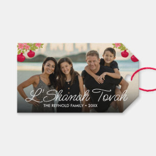 L'Shanah Tovah Script Foto Pomegranate Blume Geschenkanhänger