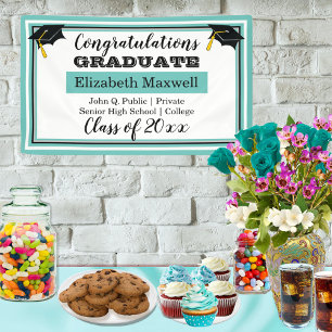 lt Aquamarin   White Gratulationen Graduate Abschl Banner
