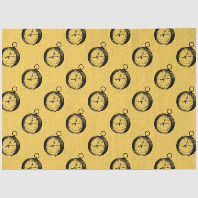 Lt Blue and Gold Nautical Series Design 5 Seidenpapier (Vorderseite)