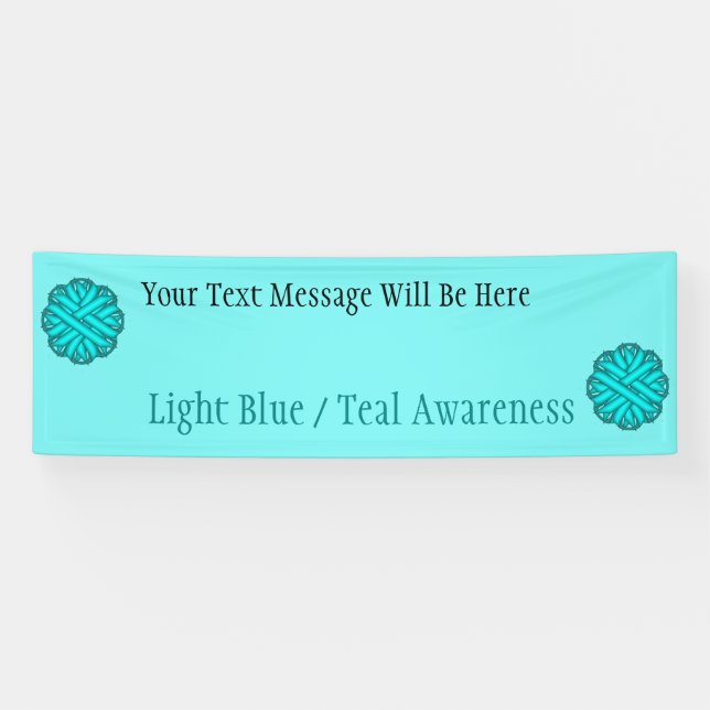 Lt Blue/Aquamarin Blume Ribbon von Kenneth Yoncich Banner (Horizontal)