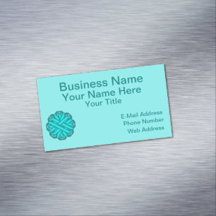 Lt Blue/Aquamarin Blume Ribbon von Kenneth Yoncich Magnetische Visitenkarte